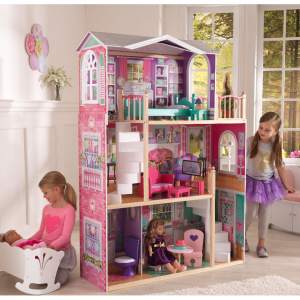 kidkraft uptown wooden dollhouse with 35 pieces of furniture